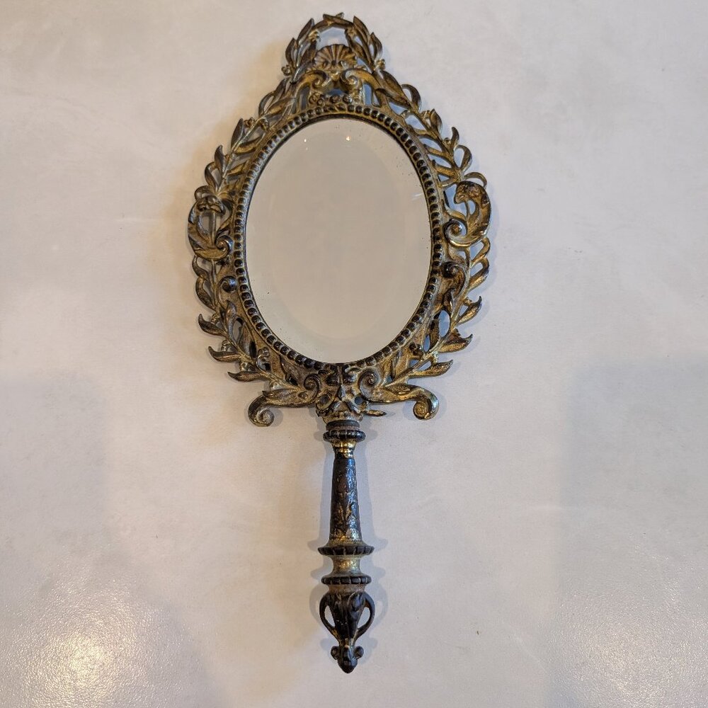 Vintage Bradley & Hubbard Brass Hand Mirror – Circa 1945